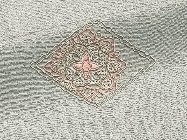 平和屋着物▽中国三大刺繍　スワトウ刺繍　訪問着　単衣　総刺繍　花菱文　やまと誂製　正絹　逸品　CAAT6631xi