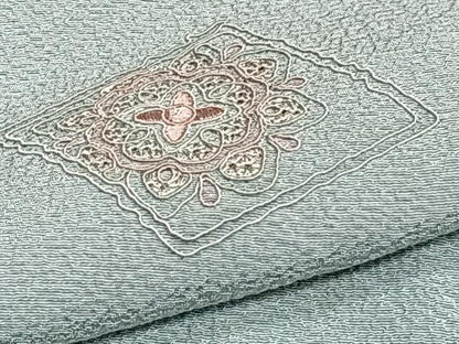 平和屋着物▽中国三大刺繍　スワトウ刺繍　訪問着　単衣　総刺繍　花菱文　やまと誂製　正絹　逸品　CAAT6631xi