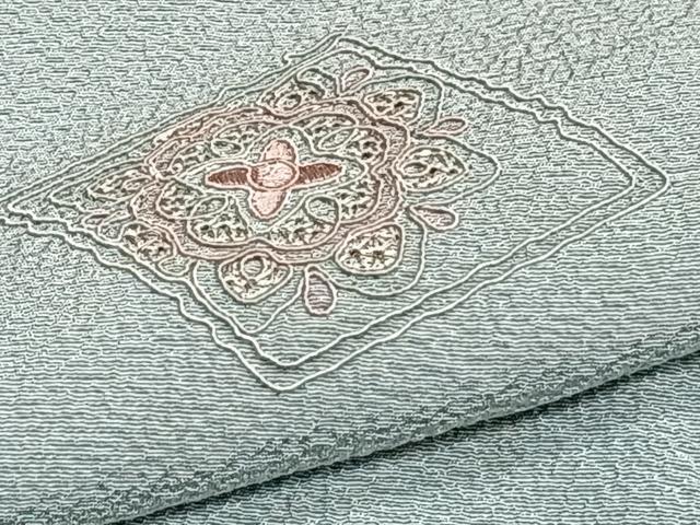 平和屋着物▽中国三大刺繍　スワトウ刺繍　訪問着　単衣　総刺繍　花菱文　やまと誂製　正絹　逸品　CAAT6631xi