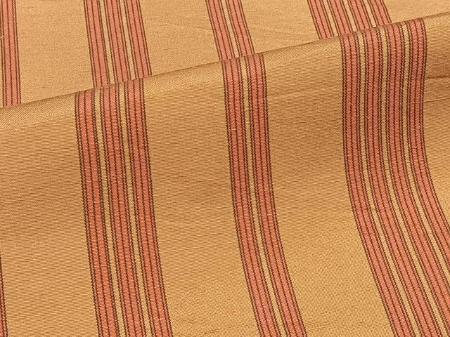 平和屋着物▽上質な紬　単衣　縞　正絹　逸品　CAAT6632xi