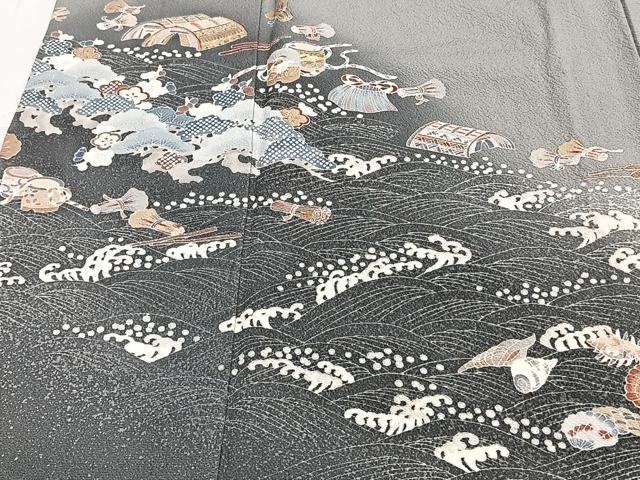 平和屋着物▽訪問着 単衣 刺繍 貝合わせ文 暈し染め 金彩 正絹 逸品 CAAT6635xi