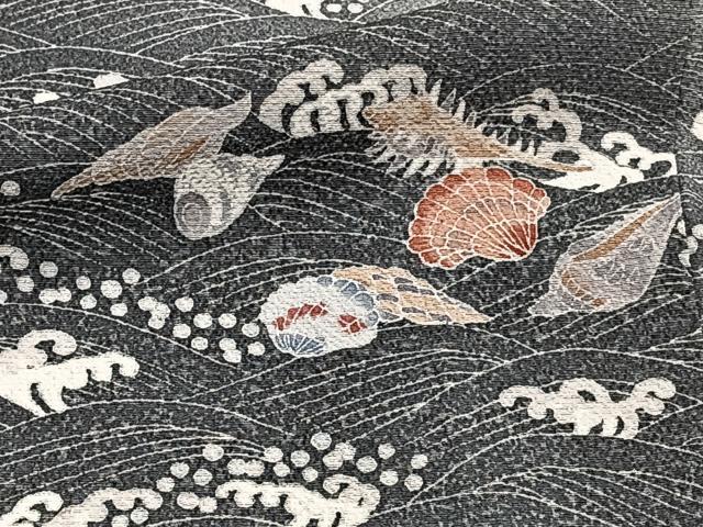 平和屋着物▽訪問着 単衣 刺繍 貝合わせ文 暈し染め 金彩 正絹 逸品 CAAT6635xi