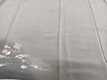 平和屋着物▽訪問着 単衣 刺繍 貝合わせ文 暈し染め 金彩 正絹 逸品 CAAT6635xi