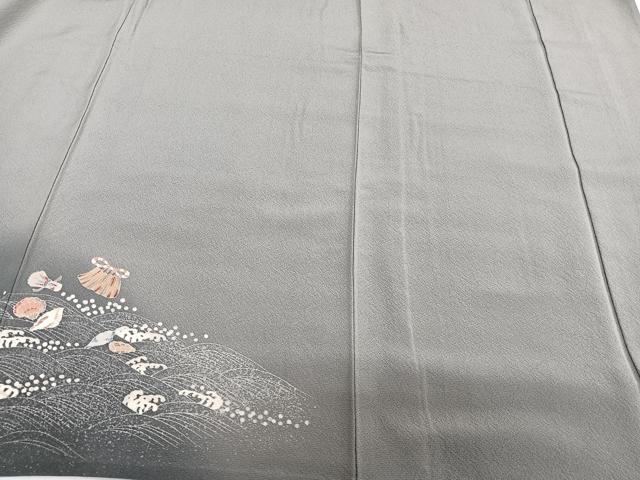 平和屋着物▽訪問着 単衣 刺繍 貝合わせ文 暈し染め 金彩 正絹 逸品 CAAT6635xi