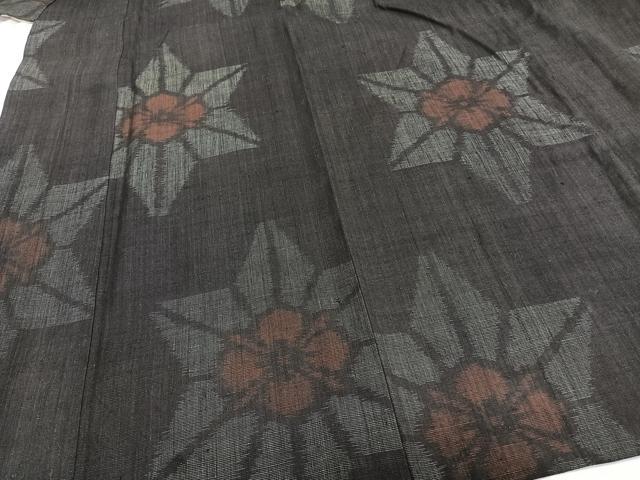 平和屋着物▽上質な紬 単衣 舞花文 正絹 逸品 CAAT6639xi