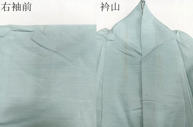平和屋着物▽訪問着 単衣 紬地 手描き 流水草木文 正絹 逸品 CAAT6640xi