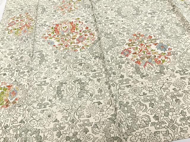 平和屋着物▽訪問着 単衣 草花文 正絹 逸品 CAAT6643xi
