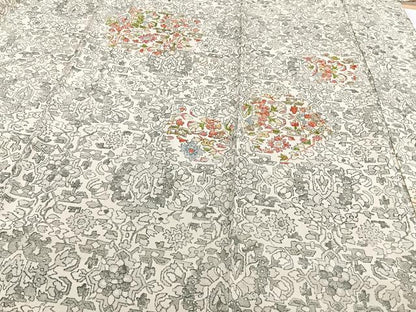 平和屋着物▽訪問着 単衣 草花文 正絹 逸品 CAAT6643xi