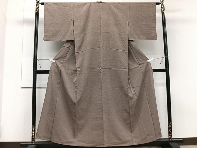 平和屋着物▽本塩沢 単衣 蚊絣 正絹 逸品 CAAT6644xi