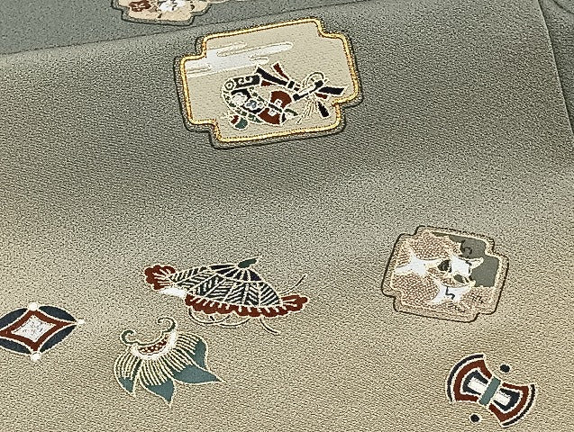 平和屋着物□色留訪問着 駒刺繍 宝尽くし 暈し染め 金彩 正絹