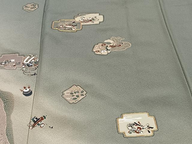 平和屋着物□色留訪問着 駒刺繍 宝尽くし 暈し染め 金彩 正絹