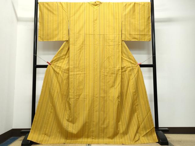 平和屋着物●上質な紬 縞 正絹 逸品 CAAT6823vf