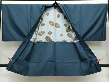 平和屋着物●男性 紬 アンサンブル 100亀甲 正絹 逸品 CAAT6824vf