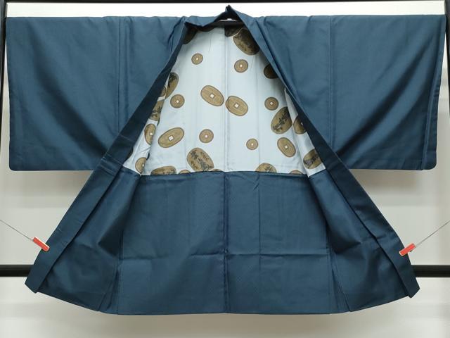 平和屋着物●男性 紬 アンサンブル 100亀甲 正絹 逸品 CAAT6824vf