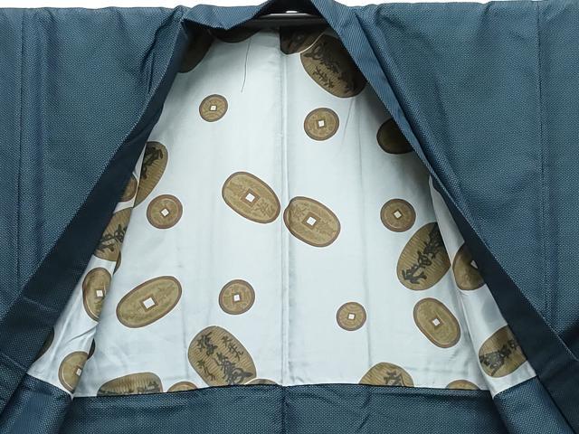 平和屋着物●男性 紬 アンサンブル 100亀甲 正絹 逸品 CAAT6824vf