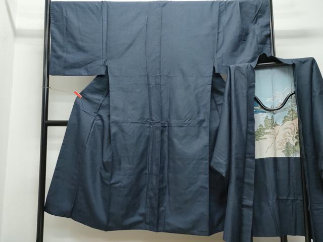 平和屋着物●男性 紬 アンサンブル 100亀甲 正絹 逸品 CAAT6828vf