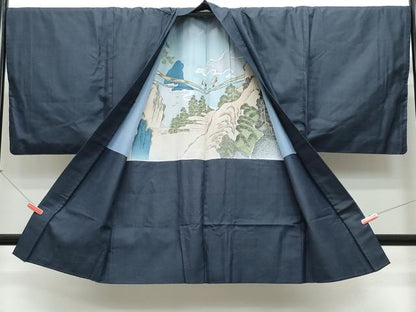 平和屋着物●男性 紬 アンサンブル 100亀甲 正絹 逸品 CAAT6828vf