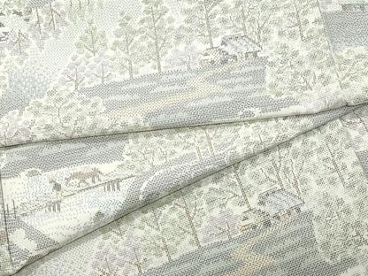 平和屋着物●上質な紬 人物風景草木文 正絹 逸品 CAAT6830vf
