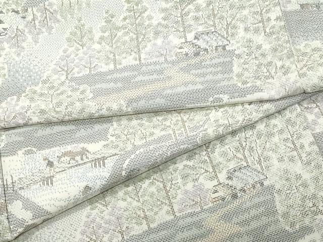 平和屋着物●上質な紬 人物風景草木文 正絹 逸品 CAAT6830vf