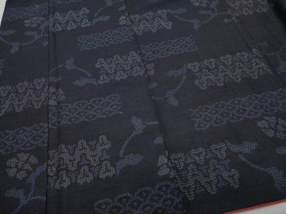 平和屋着物●結城紬 100亀甲 毘沙門亀甲花文 正絹 逸品 CAAT6900vf