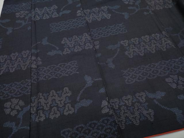 平和屋着物●結城紬 100亀甲 毘沙門亀甲花文 正絹 逸品 CAAT6900vf
