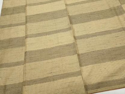 平和屋着物●上質な紬　横段文　正絹　逸品　CAAT6903vf
