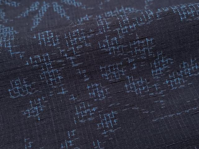 平和屋着物●結城紬　80亀甲　風景草花文　正絹　逸品　CAAT6913vf