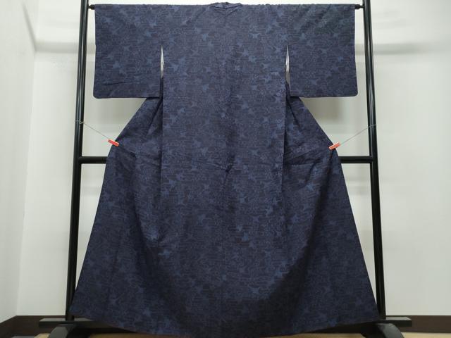 平和屋着物●結城紬　流水花鳥文　正絹　逸品　CAAT6914vf