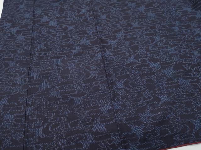 平和屋着物●結城紬　流水花鳥文　正絹　逸品　CAAT6914vf