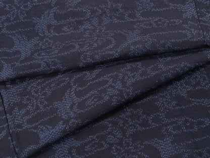 平和屋着物●結城紬　流水花鳥文　正絹　逸品　CAAT6914vf