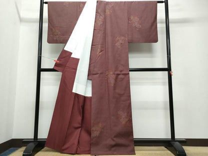 平和屋着物●結城紬 100亀甲 吉祥花文 正絹 逸品 CAAT6916vf