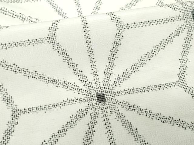 平和屋着物●上質な紬　麻の葉文様　正絹　逸品　CAAT6919vf