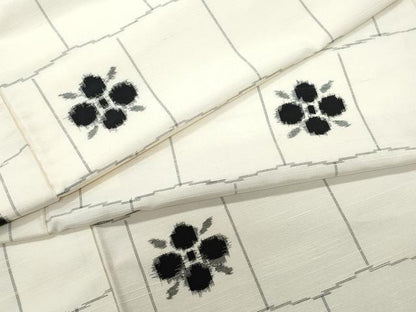平和屋着物●上質な紬 吉祥花文 正絹 逸品 CAAT6925vf