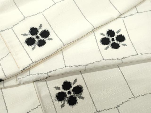 平和屋着物●上質な紬 吉祥花文 正絹 逸品 CAAT6925vf