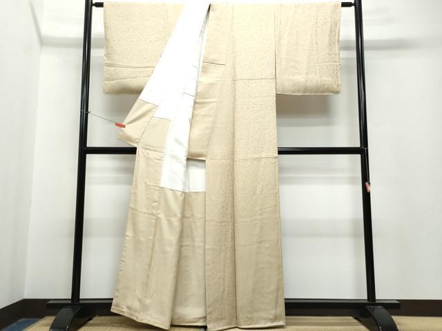 平和屋着物●中井淳夫 色無地 草花地紋 雄黄色 正絹 逸品 CAAT6936vf