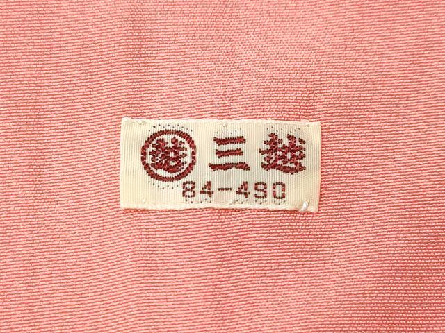 平和屋着物●上質な色無地　御所車絵巻草花地紋　真朱色　三越扱い　正絹　逸品　CAAT6937vf