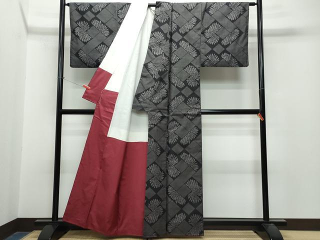 平和屋着物●本場大島紬　7マルキ　吉祥花文　正絹　逸品　CAAT6939vf