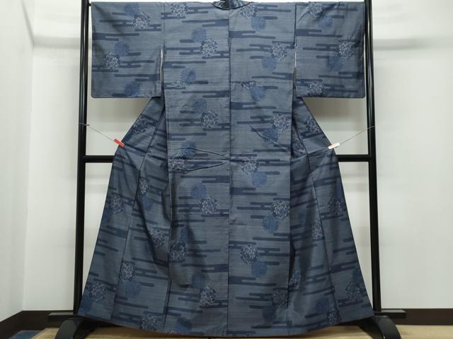 平和屋着物●本場大島紬 エ霞雪輪花文 正絹 逸品 CAAT6945vf