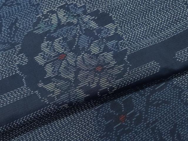 平和屋着物●本場大島紬 エ霞雪輪花文 正絹 逸品 CAAT6945vf