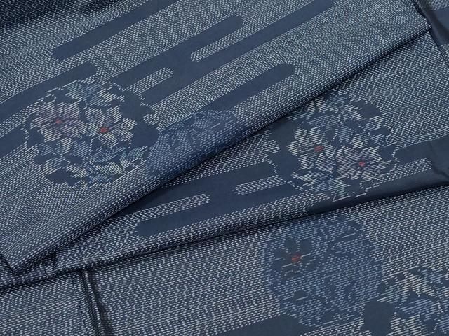 平和屋着物●本場大島紬 エ霞雪輪花文 正絹 逸品 CAAT6945vf