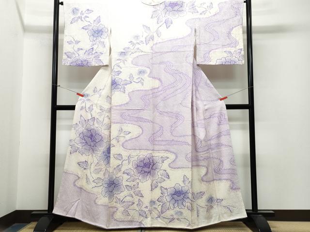 平和屋着物●訪問着 総絞り 牡丹 正絹 逸品 CAAT6978vf