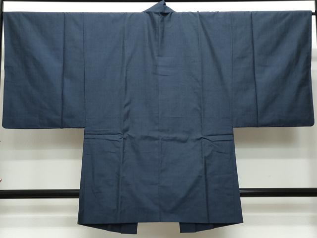 平和屋着物●男性　紬　アンサンブル　濃紺色　正絹　逸品　CAAT6980vf