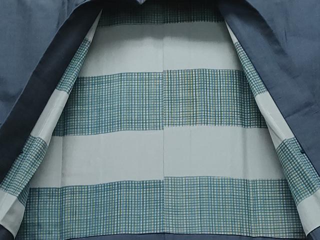 平和屋着物●男性　紬　アンサンブル　濃紺色　正絹　逸品　CAAT6980vf
