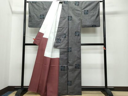 平和屋着物●本場大島紬　7マルキ　吉祥文　正絹　逸品　CAAT6989vf