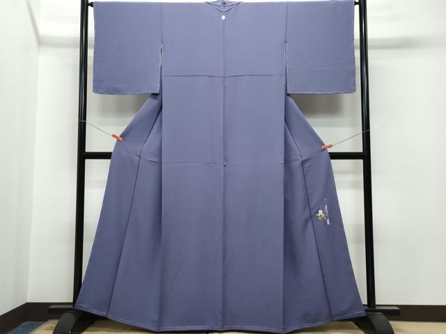 平和屋着物●本草木染作家 瑞宝 色無地 濃鼠色 正絹 逸品 未使用 CAAT6997vf