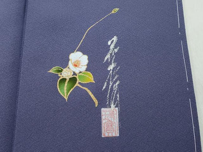平和屋着物●本草木染作家 瑞宝 色無地 濃鼠色 正絹 逸品 未使用 CAAT6997vf
