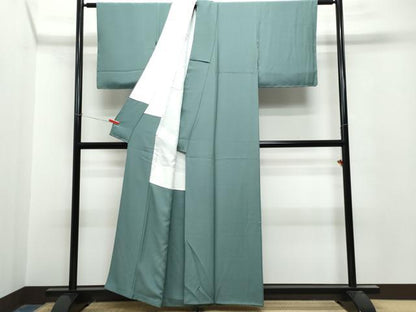 平和屋着物●上質な色無地 錆鉄御納戸色 正絹 逸品 CAAT6999vf