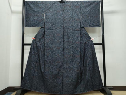 平和屋着物●本場大島紬 吉祥花文 正絹 逸品 CAAT7009vf