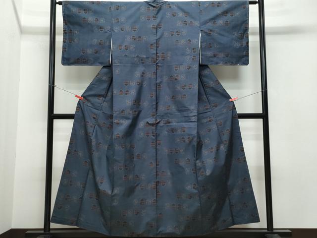 平和屋着物●本場大島紬 7マルキ 遠山エ霞吉祥文 正絹 逸品 CAAT7013vf