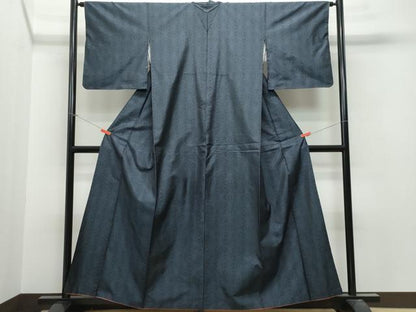 平和屋着物●本場大島紬 麻の葉文様 正絹 逸品 CAAT7015vf